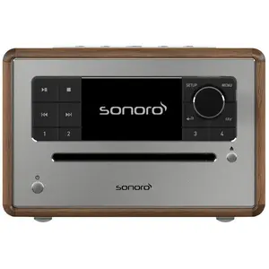 Sonoro ELITE, Digital, DAB, DAB+, FM, Spieler, CD, CD-R, CD-RW, Abspielen/Pause, Skip down, Skip up, Stopp, Vorderseite