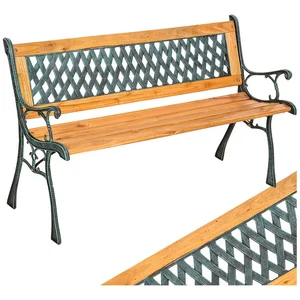tectake Gartenbank Zweisitzer Holzbank aus Gusseisen wetterfest, bis 2... günstig