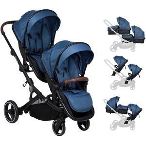 BabyGo Zwillingskinderwagen Twinner, blau günstig