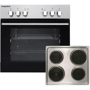 Respekta Einbau-Herdset, Edelstahl, Leandro, 59 l, 50 ° - 250 °C