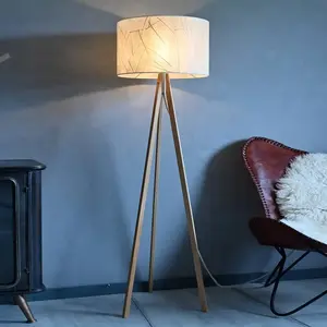 LeuchtNatur Ligno Stehlampe, Eiche/Blätter günstig