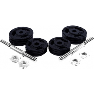 GORILLA SPORTS® Kurzhantelset - 27,5 kg, 6x1,25 kg, 6x2,5 kg, Ø 30mm, 2 Kurzhantelstangen, mit 4 Sternverschlüssen, Griff gerändelt, aus Gusseisen - Hantelset, Gewichte, Kurzhanteln, Hanteln günstig