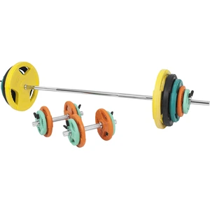 GORILLA SPORTS® Hantelset 100 kg - 6x1,25kg, 6x2,5kg, 2x5kg, 2x10kg, 2x15kg Gewichte, Langhantelstange 170 cm, Kurzhanteln, 30 mm, Gusseisen gummiert, mit 6 Federverschlüssen - Langhantel Set günstig
