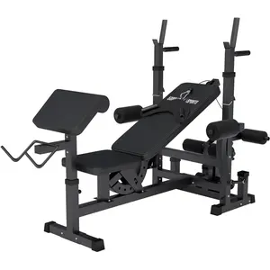 GORILLA SPORTS® Multifunktion Hantelbank verstellbar mit Ablage | Curl...