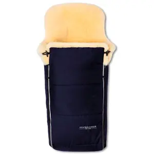 Hofbrucker Kinderwagen Lammfell-Fußsack Luxus blau