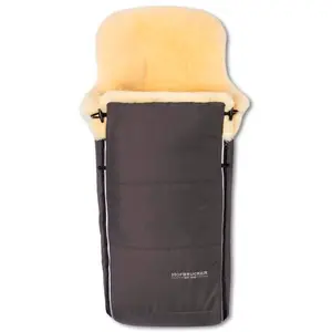 Hofbrucker Kinderwagen Lammfell-Fußsack Luxus grau