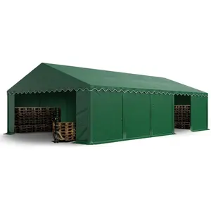 TOOLPORT Lagerzelt 5x10 m Zelthalle Unterstand Weidezelt PVC Plane 700 N wasserdicht in dunkelgrün günstig