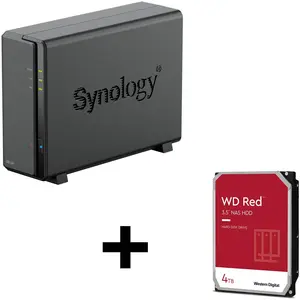 Synology DiskStation DS124 1 Einschub NAS-Server Leergehäuse + 1x WD R...