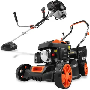 FUXTEC Bundle Benzin Rasenmäher FX-RM4180 & Benzin Motorsense FX-MS125