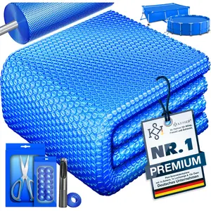 KESSER® Pool Solarabdeckplane 120µm zuschneidbar, für Poolheizung, inkl. Schere, Lochzange & Ösen günstig
