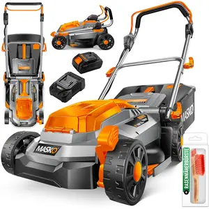 MASKO® Akku Rasenmäher ECO-X10 4Ah Li-Ion, 33/37/43cm Schnittbreite, i...