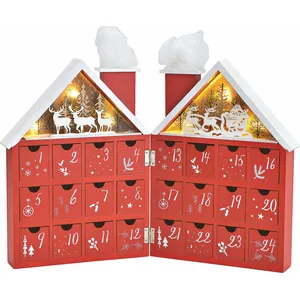 Adventskalender Haus mit LED - zum aufklappen
