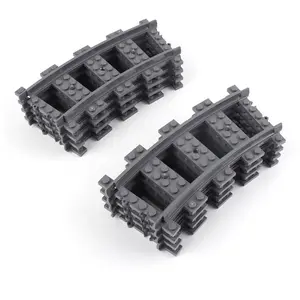 LEGO® City Eisenbahn Schienen Kurve Dunkelgrau - 53400 NEU! Menge 50x