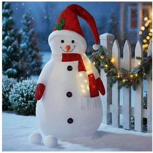 Spetebo Schneemann LED XXL Stoff Schneemann 140cm für Außen mit Timer ...