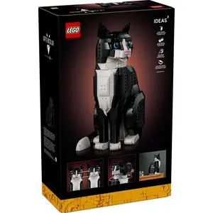 LEGO® Ideas Schwarz-weiße Katze Niedliche schwarz-weiße Katzenfigur mi...