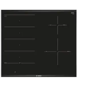 Bosch PXE675DC1E, Schwarz, Integriert, 60 cm, Zonen-Induktionskochfeld...