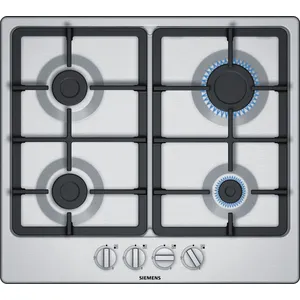 Siemens iQ300 EG6B5PB90, Edelstahl, Schwarz, Integriert, 58 cm, Gaskoc...