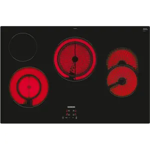 Siemens iQ300 ET81RBHA1D, Schwarz, Integriert, 80 cm, Keramik, Glasker...
