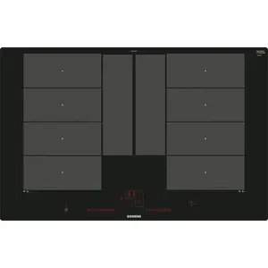 Siemens EX801LYC1E, Schwarz, Integriert, Zonen-Induktionskochfeld, Gla...