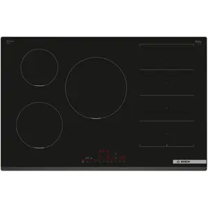 Bosch Serie 6 PXV831HC1E, Schwarz, Integriert, 80 cm, Zonen-Induktions...