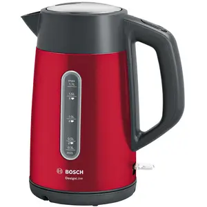 Bosch TWK4P434, 1,7 l, 2400 W, Schwarz, Rot, Edelstahl, Wasserstandsan...