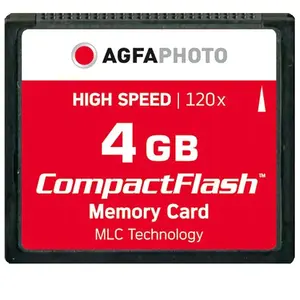 Agfaphoto Compact Flash 4GB High Speed 120x MLC (4 GB, CF), Speicherkarte, Schwarz günstig