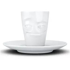 Fiftyeight Espresso Mug mit Henkel 80ml - Verschmitzt weiß Tasse günstig