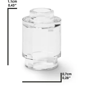 LEGO: 10x transparente 1x1 Steine, rund