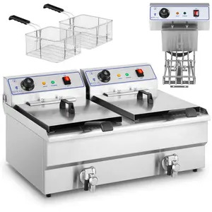 Doppelfriteuse mit 400V Anschlüssen - 2x10L günstig