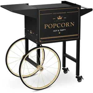 Royal Catering Popcornwagen Wagen für Popcornmaschine Popcorntrolley 2 Bremsen schwarz & golden, Fun Kitchen, Schwarz günstig