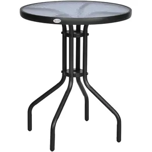 Outsunny Gartentisch rund Balkontisch Ø60xH70cm aus Metall mit Sicherh... günstig