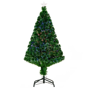 HOMCOM Weihnachtsbaum künstlicher Christbaum 120 cm mit LED Lichtfaser...