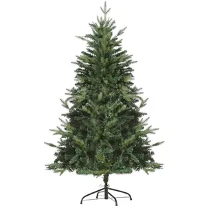 HOMCOM Weihnachtsbaum 1,5 m Kunsttanne 946 Zweige mit Metallfuß PVC Gr...