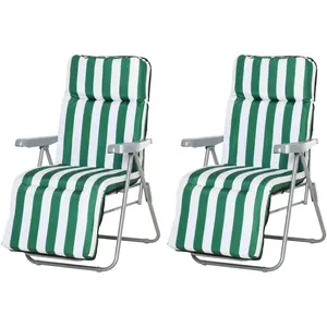 Outsunny Klappstühle Gartenstuhl Sonnenliege mit Armlehne klappbar 5 P... günstig