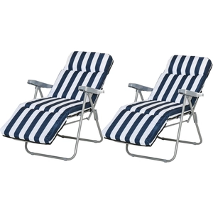 Outsunny 2er Set Klappstühle Gartenstuhl Sonnenliege mit Armlehne, kla... günstig
