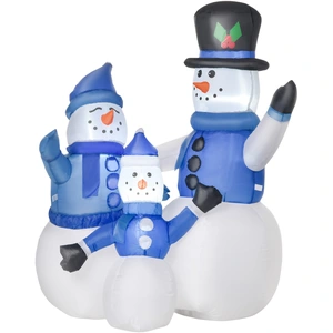 HOMCOM Selbstaufblasbarer Schneemann Familie mit LED Gebläse 120 cm, w...