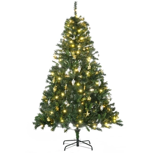 HOMCOM Weihnachtsbaum Tannenbaum mit 200 LEDs und Deko, 745 Spitzen, Ø...