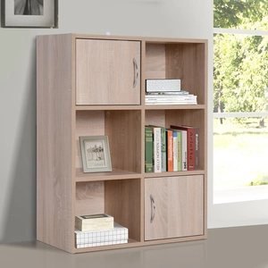 HOMCOM® 6 Fächer Bücherregal Standregal Raumteiler Holz Natur Aosom günstig