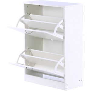 HOMCOM Schuhkipper Schuhschrank Schuhständer Schuhregal mit 2 Klappen ... günstig