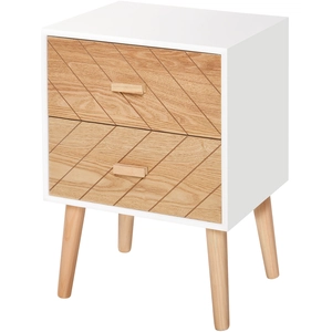 HOMCOM Nachttisch Nachtkommode Flurkommode mit Schubladen Holz weiß + ... günstig