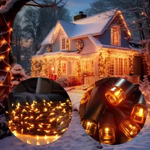Monzana LED Lichterkette Outdoor 100 LEDs Warmweiß Batterie Timer