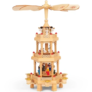DEUBA Weihnachtspyramide L Echtholz 18-tlg 35 x 20 x 20cm mehrfarbig