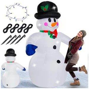 monzana Schneemann, Aufblasbarer XXL 240cm LED Beleuchtet Befestigungs...
