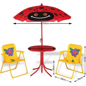 Deuba SPIELWERK Kindersitzgruppe Garten mit Sonnenschirm höhenverstellbar 2x günstig