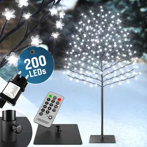 MONZANA Kirschblütenbaum 180 cm 200 LED Kaltweiß Außen Innen Lichterba...
