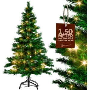 Casaria Künstlicher Weihnachtsbaum, 140 cm LED Lichterkette Edeltanne ...
