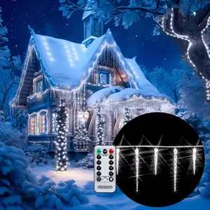 MONZANA® Eiszapfen Lichterkette Außen 40 LED Weiß 10,5M