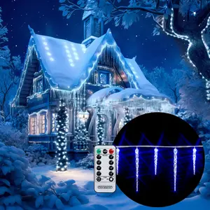 MONZANA® Eiszapfen Lichterkette Außen 40 LED Blau 10,5M
