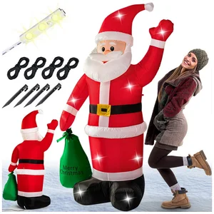 monzana Weihnachtsmann, Aufblasbarer XL 180cm LED Beleuchtet Befestigu...