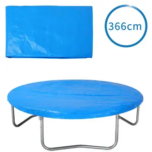 MONZANA® Trampolin Abdeckung Ø 366 cm blau reißfest UV-beständig Wette... günstig